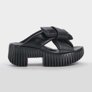 4CCCCEES DONNA Donna CIABATTA JAPAN BOW PELLE NERO 37-2, 38-2, 39-2, 40, 41-2 immagine n. 1/5