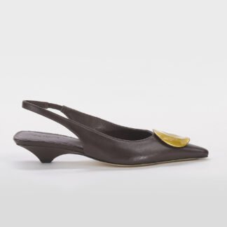 VIC MATIE' DONNA DECOLTE' SLINGBACK PELLE MARRONE 36, 37-2, 38-2, 38, 39-2, 40 immagine n. 1/5