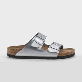 BIRKENSTOCK DONNA CIABATTA ANATOMICA CIABATTA  ARIZONA BIRKOFLOR ARGENTO 36, 37-2, 38-2, 39-2, 40, 41-2 immagine n. 1/5