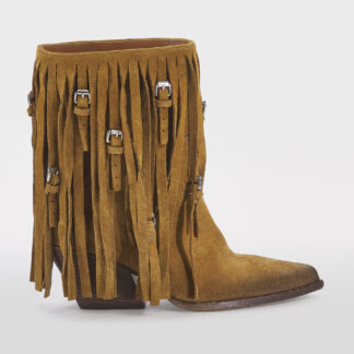 ELENA iachi DONNA Donna TEXANO FRANGE CAMOSCIO CUOIO 37-2, 37, 38-2, 38, 39-2, 40 immagine n. 1/5