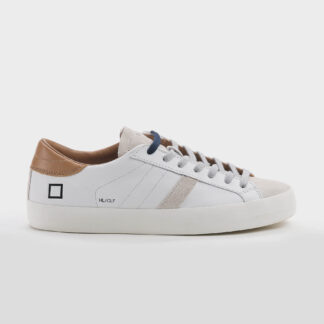 D.A.T.E UOMO CALZATURE SNEAKERS PELLE BIANCO CUOIO 40, 41-2, 42, 43-2, 44-2, 45-2 immagine n. 1/5