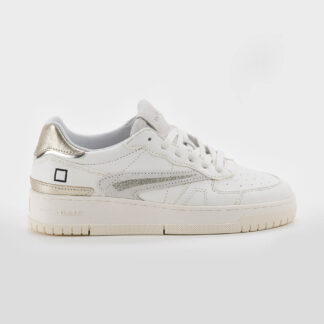 D.A.T.E DONNA Donna SNEAKERS PELLE BIANCO PLATINO 36, 37-2, 38-2, 39-2, 40, 41-2 immagine n. 1/5