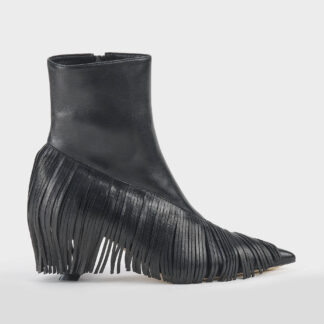 VIC MATIE' DONNA Donna STIVALETTO TEXANO FRANGE PELLE NERO 37-2, 38-2, 39-2, 40 immagine n. 1/5