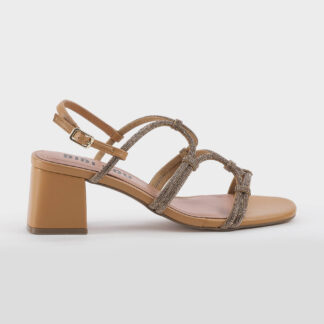 BIBI LOU DONNA Donna SANDALO PELLE CAMEL SWAROVSKY 36, 37-2, 38-2, 39-2, 40, 41-2 immagine n. 1/5