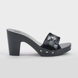 SCHOLL DONNA Donna ZOCCOLO VERNICE NERO 36, 37-2, 38-2, 39-2, 40, 41-2 immagine n. 1/5