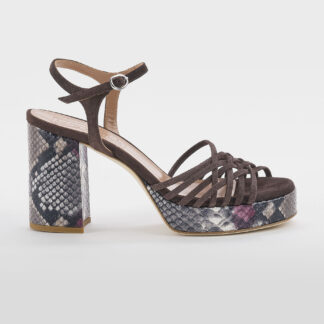 JORGEENAH DONNA Donna SANDALOCAMOSCIO MARRONE STAMPA PITONE 36, 37-2, 38-2, 39-2, 40 immagine n. 1/5