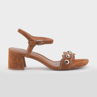 BIBI LOU DONNA Donna SANDALO CAMOSCIO CUOIO BORCHIE 36, 37-2, 38-2, 39-2, 40, 41-2 immagine n. 1/5